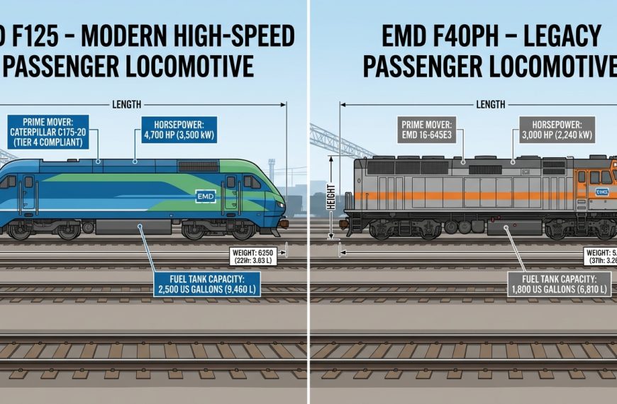 Distinguishing Design Features of the EMD F125 Compared with Earlier EMD Passenger Locomotives